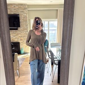 Women's Long Sleeve Tan Top